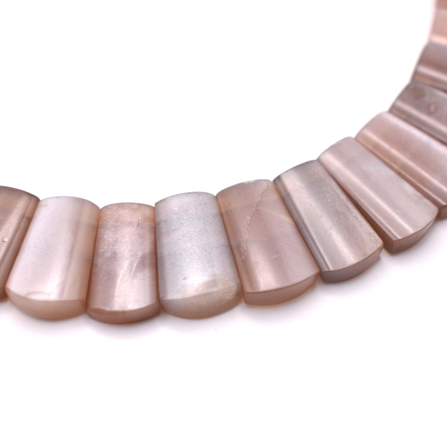 Peach Moonstone Bib Necklace - Mystic Gleam