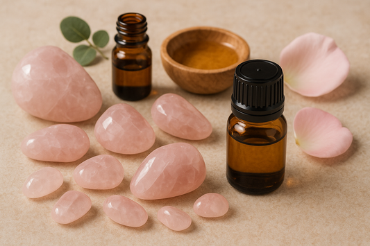 using essential oils with rose quartz