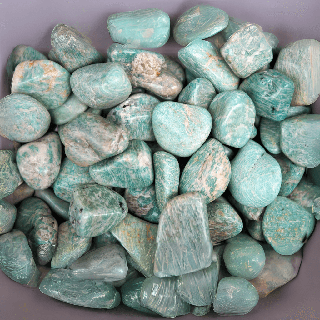 Natural Amazonite Tumbled Stone Top Angle