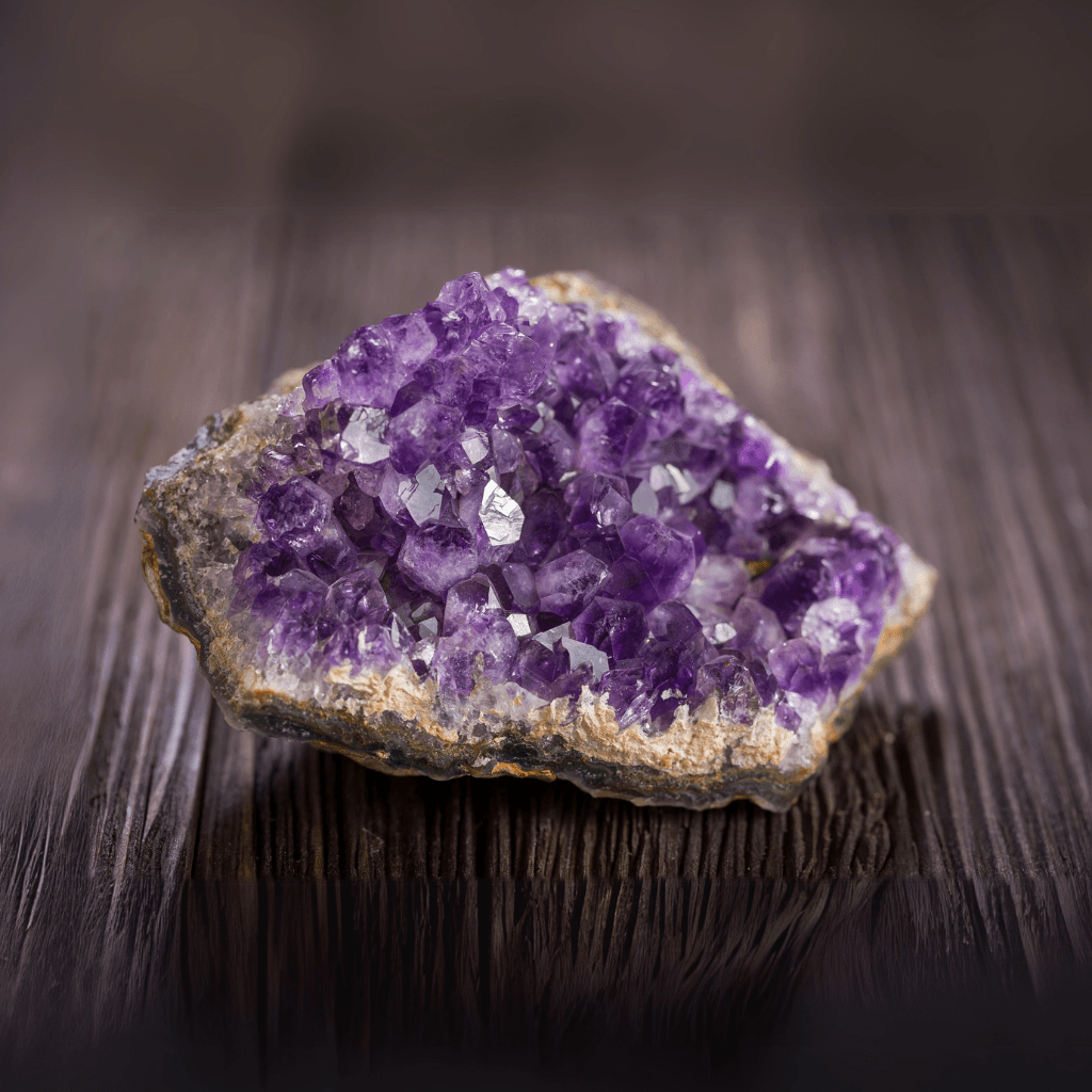 Natural Exposed Amethyst Geode Front Angle