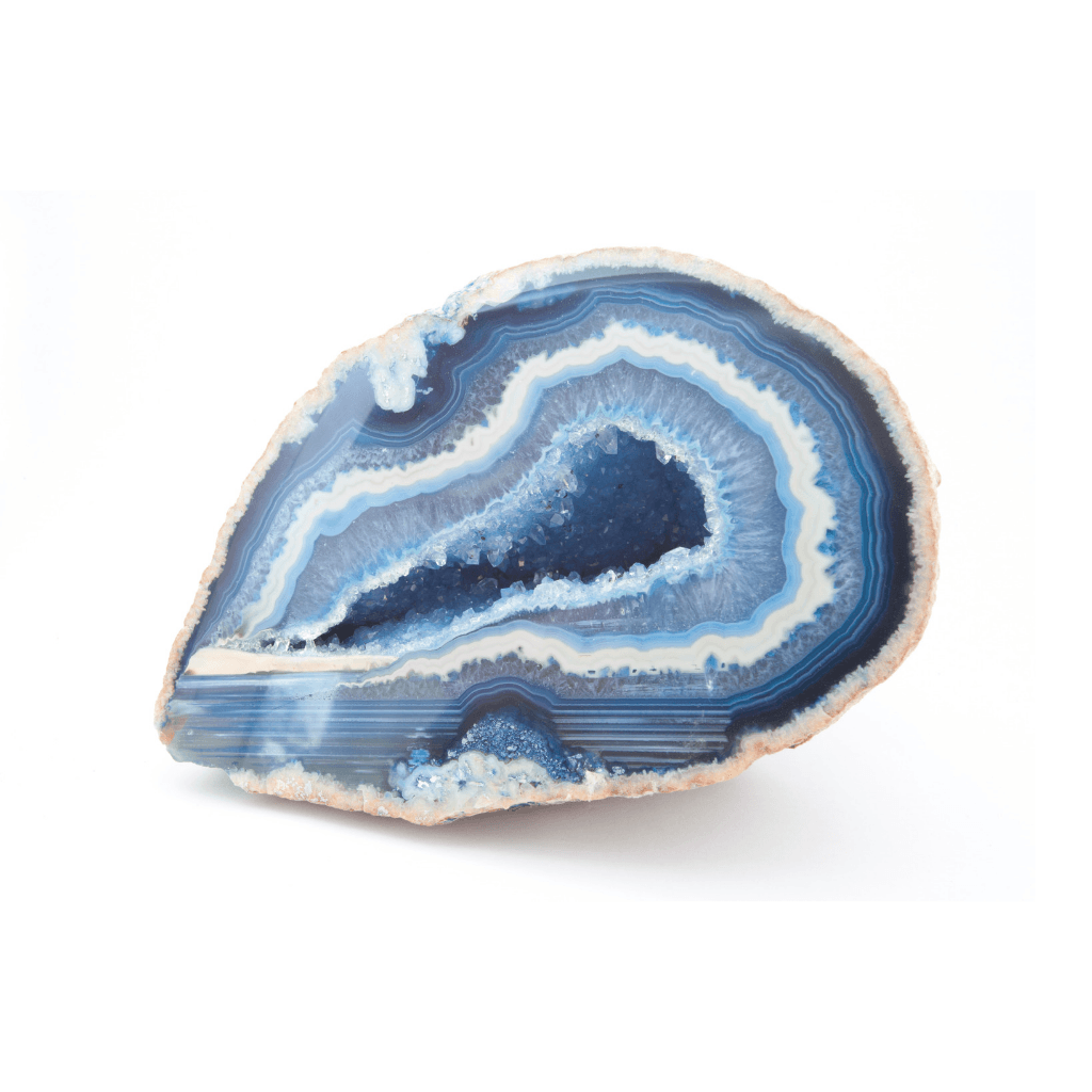 Natural blue lace agate geode 