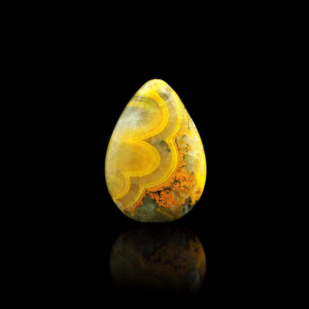 Bumble bee stone with black background