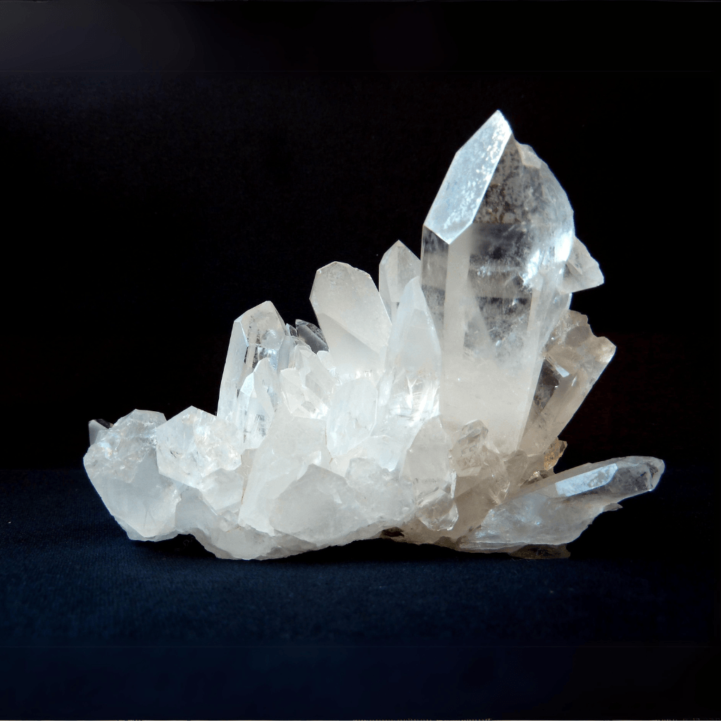 natural geode crystal front angle with black background