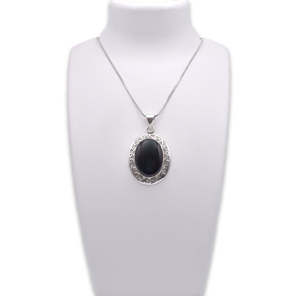 Black Onyx Pendant on jewelry display