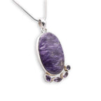 Silver oval shaped Chariot Pendant with chain