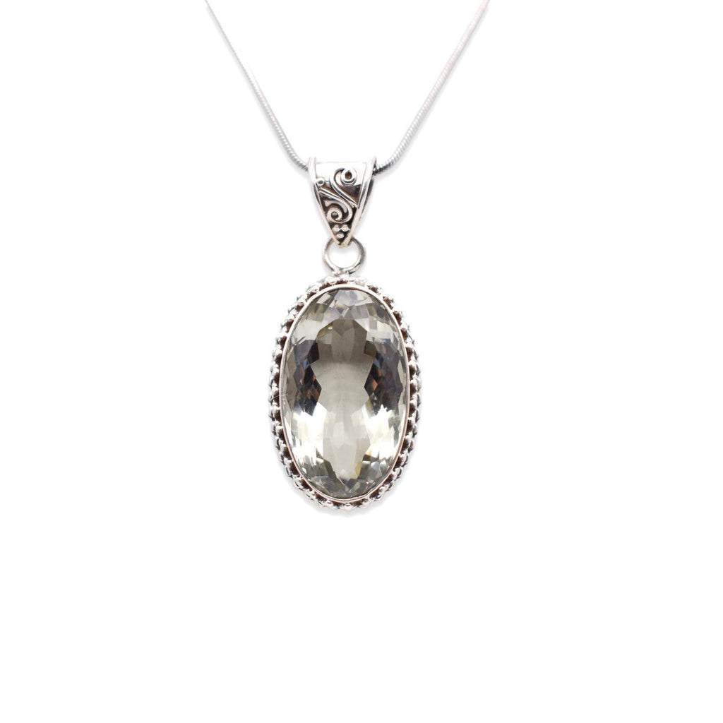 925 Sterling Silver Green Amethyst Pendant - Mystic Gleam