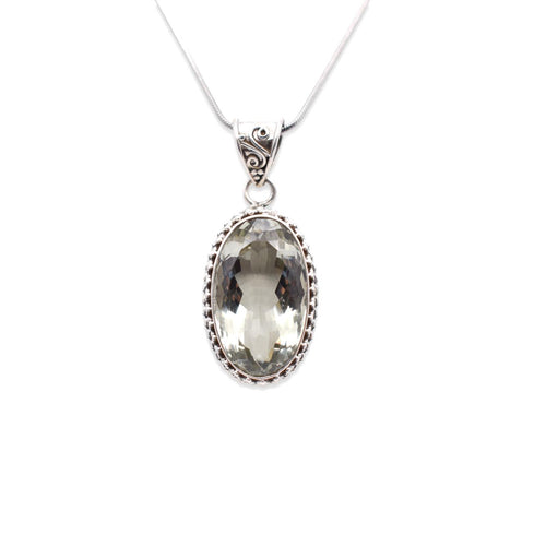 925 Sterling Silver Green Amethyst Pendant - Mystic Gleam