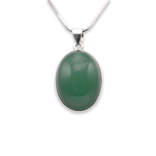 925 sterling silver green aventurine with chain 