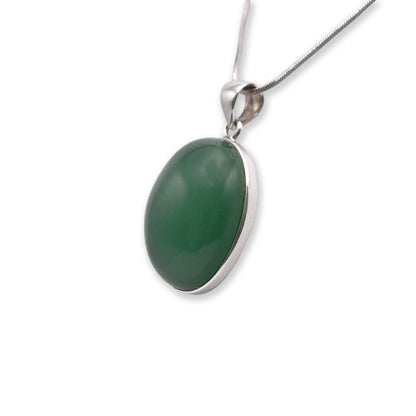 Silver Green Aventurine Pendant for women 