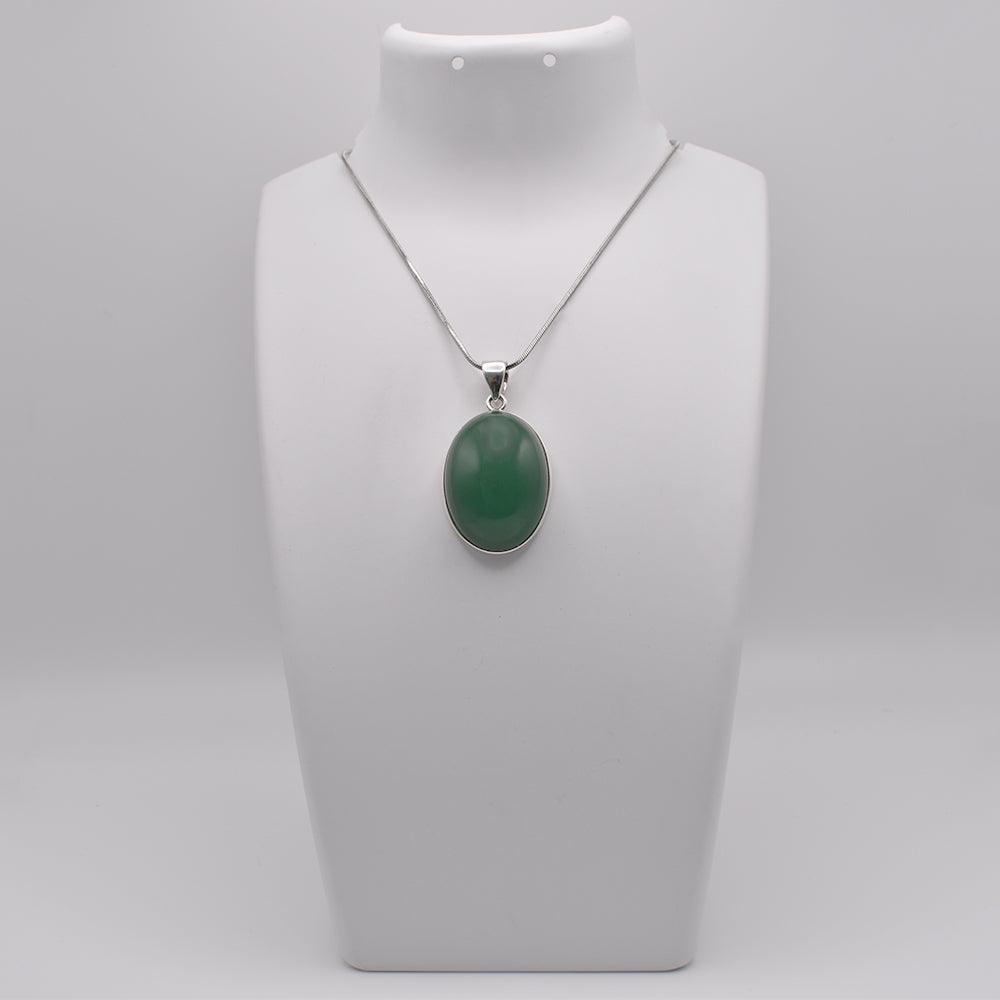 Dark Green Aventurine 925 Silver popular Pendant