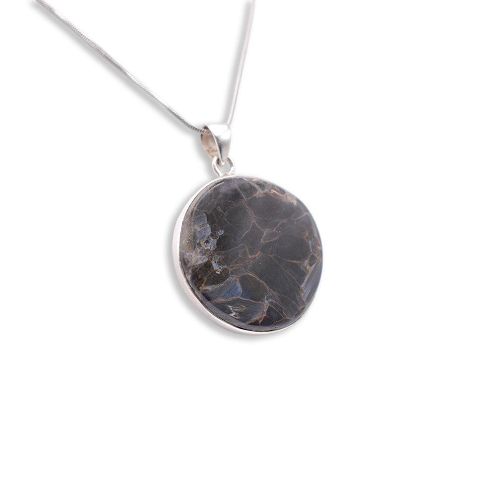 Silver circle shaped Jasper Pendant