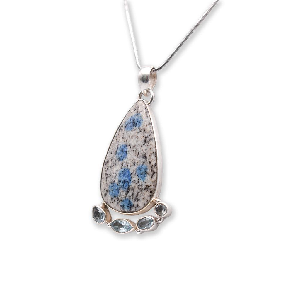pear shaped K2 Stone Pendant with silver chain