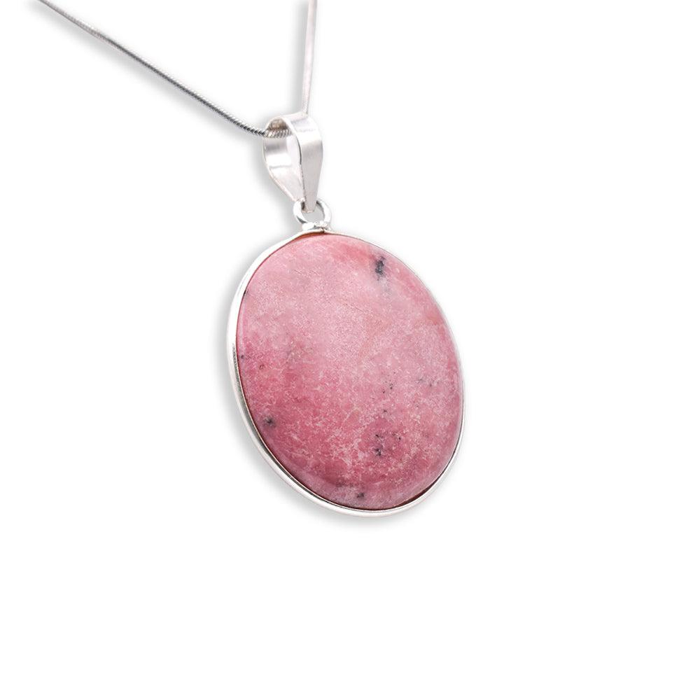 Silver Rhodonite Pendant with chain