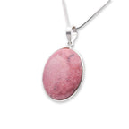 Rhodonite Pendant with silver chain