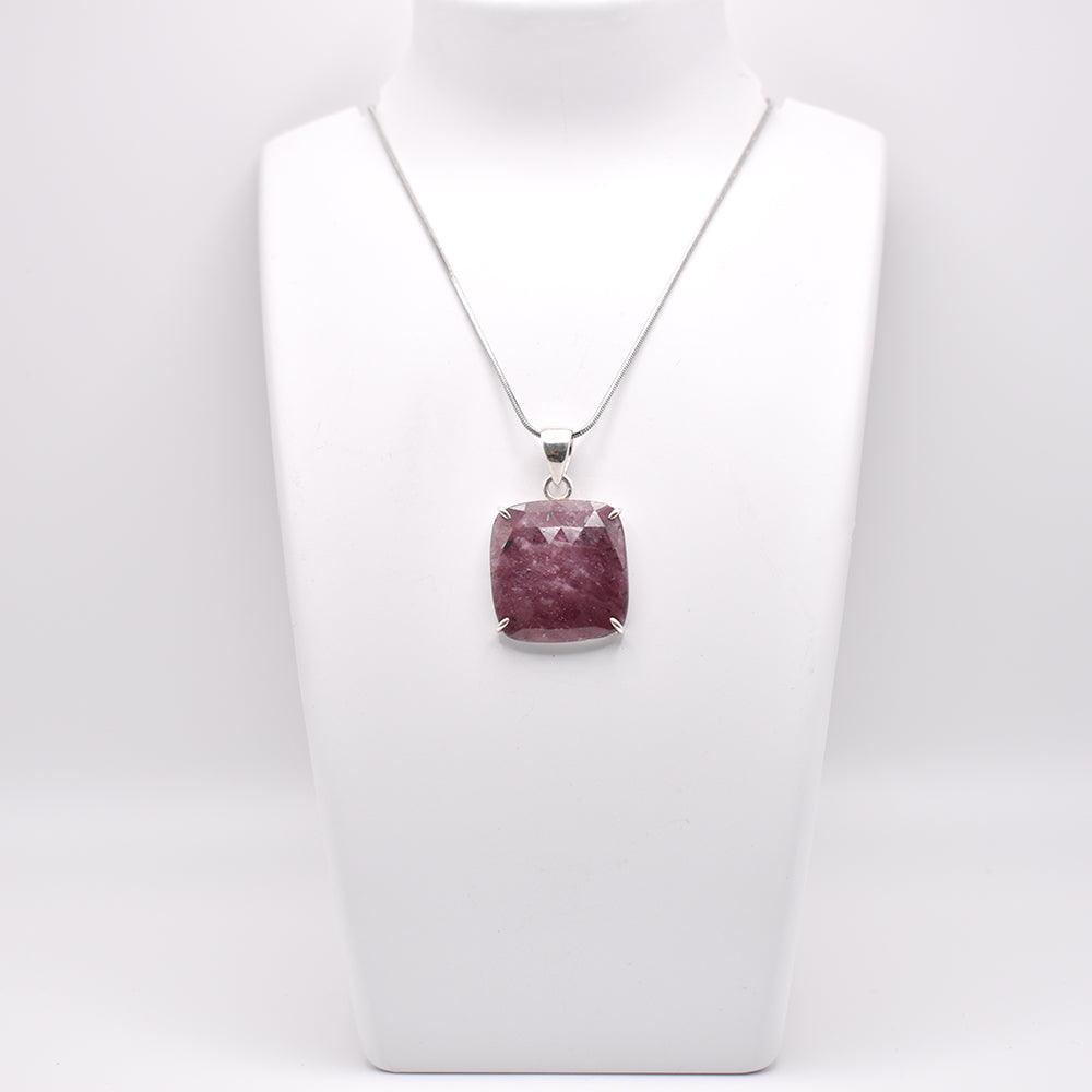 Ruby Pendant on jewelry display