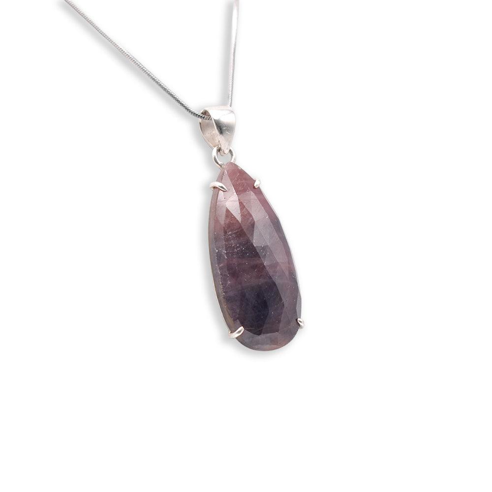 Silver pear shaped Ruby Pendant