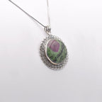 circle shaped Ruby Zoisite Pendant