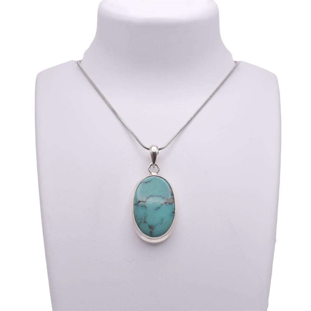 STERLING SILVER TURQUOISE newest PENDANT NECKLACE #793