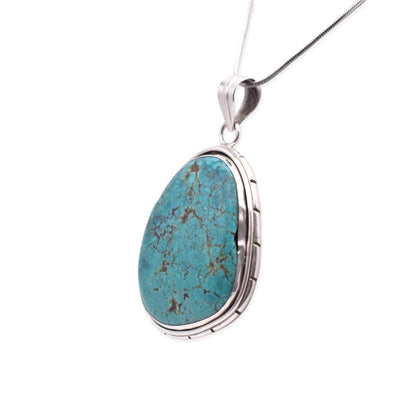 Turquoise Pendant with silver chain