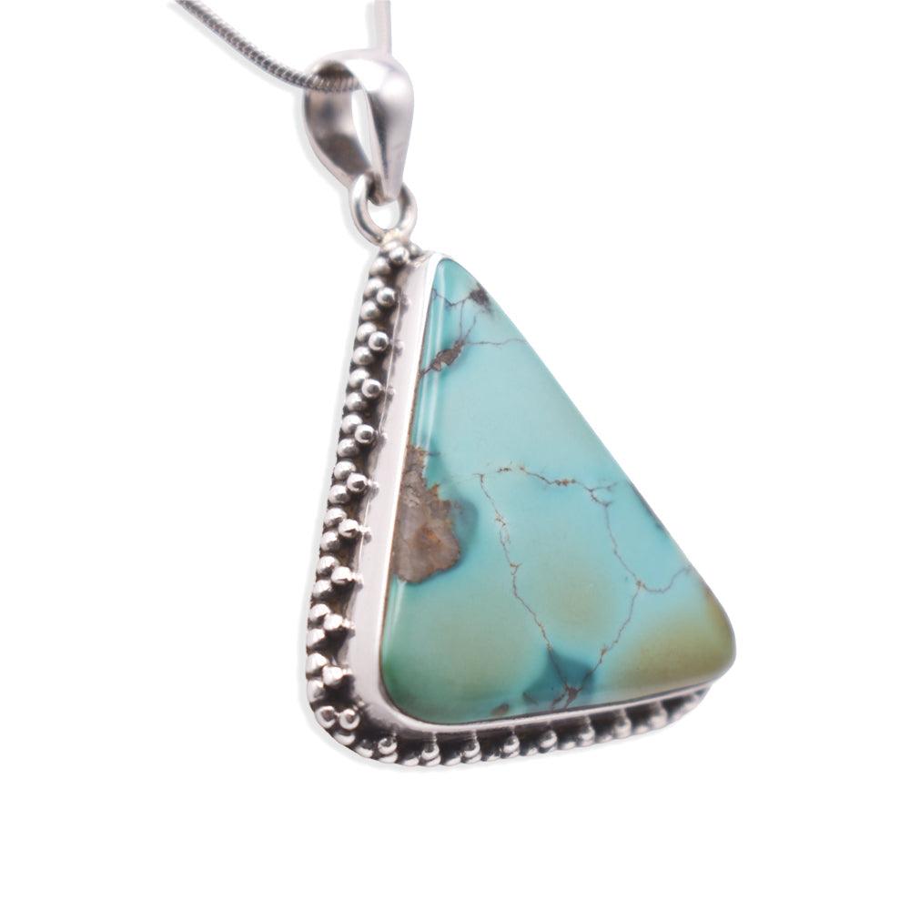Silver triangle shaped Turquoise Pendant