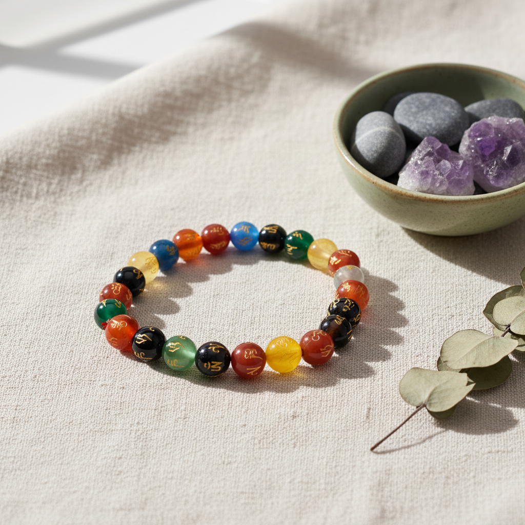 Engraved Seven Chakra Bracelet