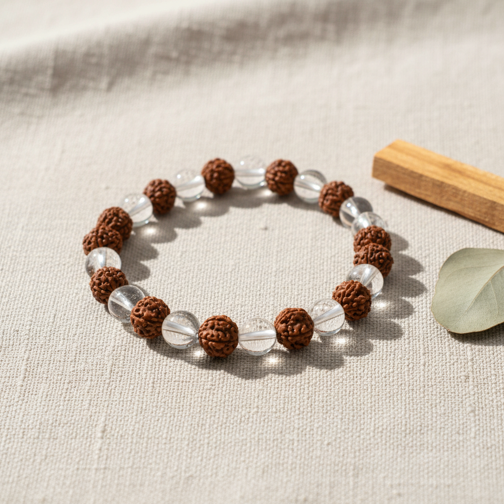 Rudraksha with Crystal Bracelet
