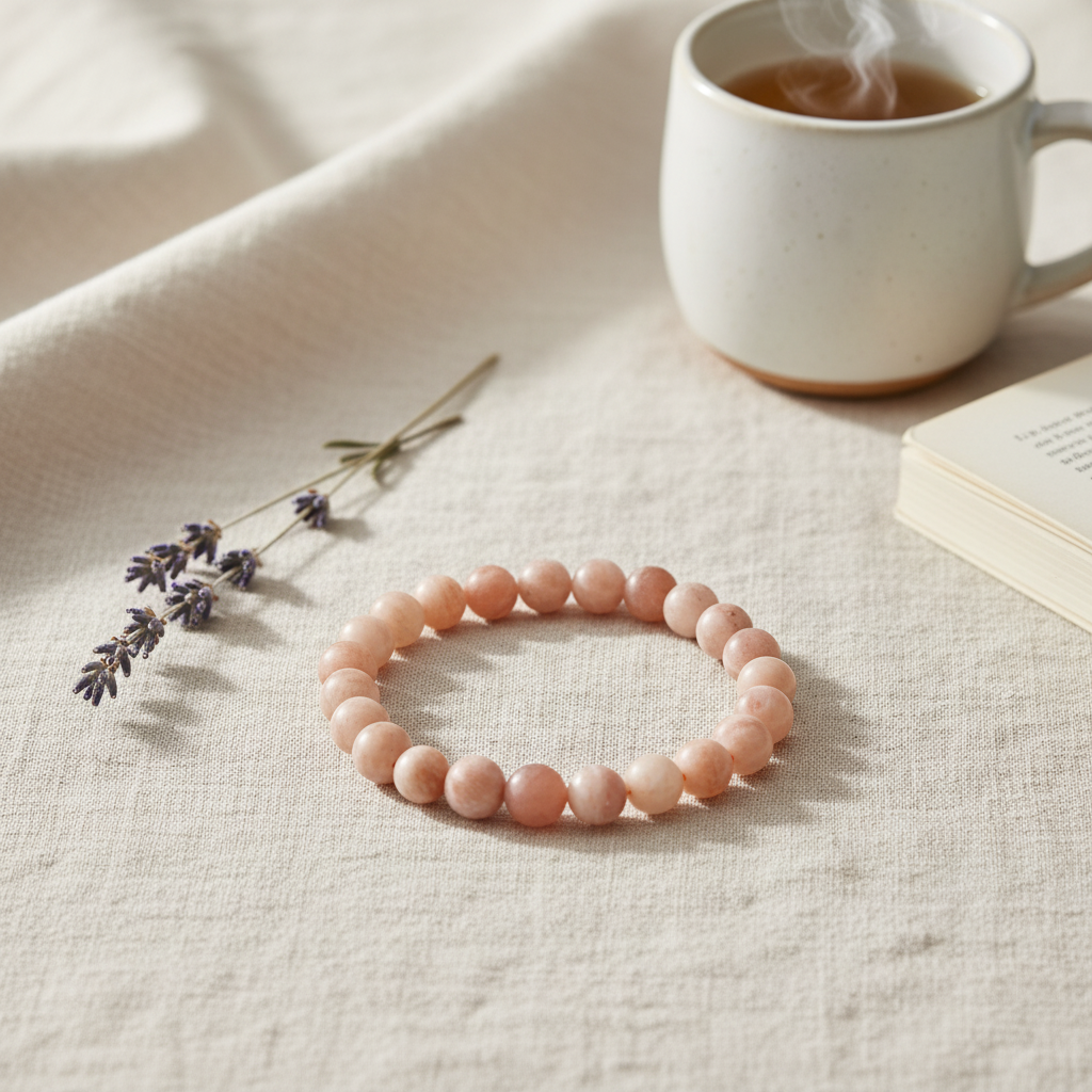 Peach Moonstone Bracelet