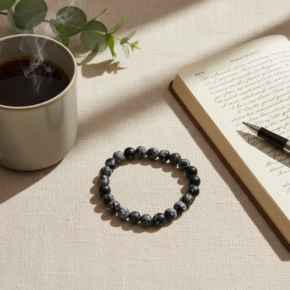 Snowflake Obsidian Bracelet