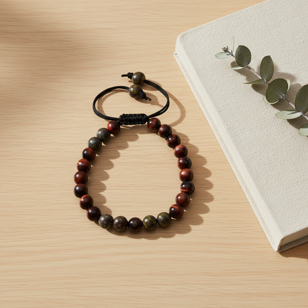 Red Tiger Eye Adjustable Bracelet