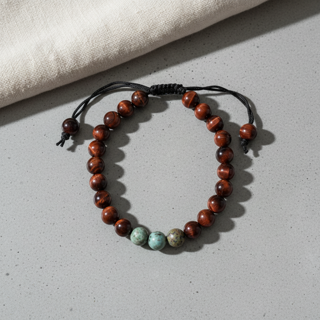 Red Tiger Eye Adjustable Bracelet