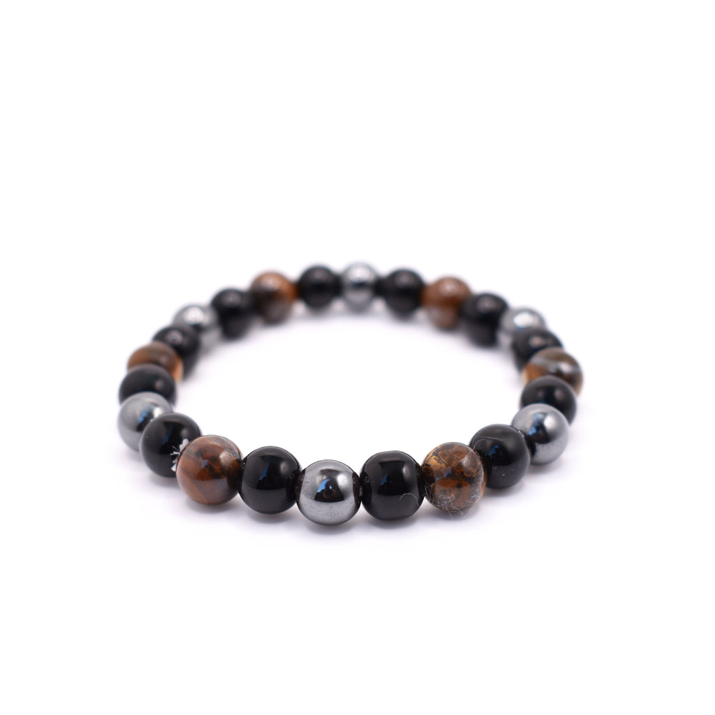 The Core Bracelet (Tiger eye, Hematite and Black Tourmaline)
