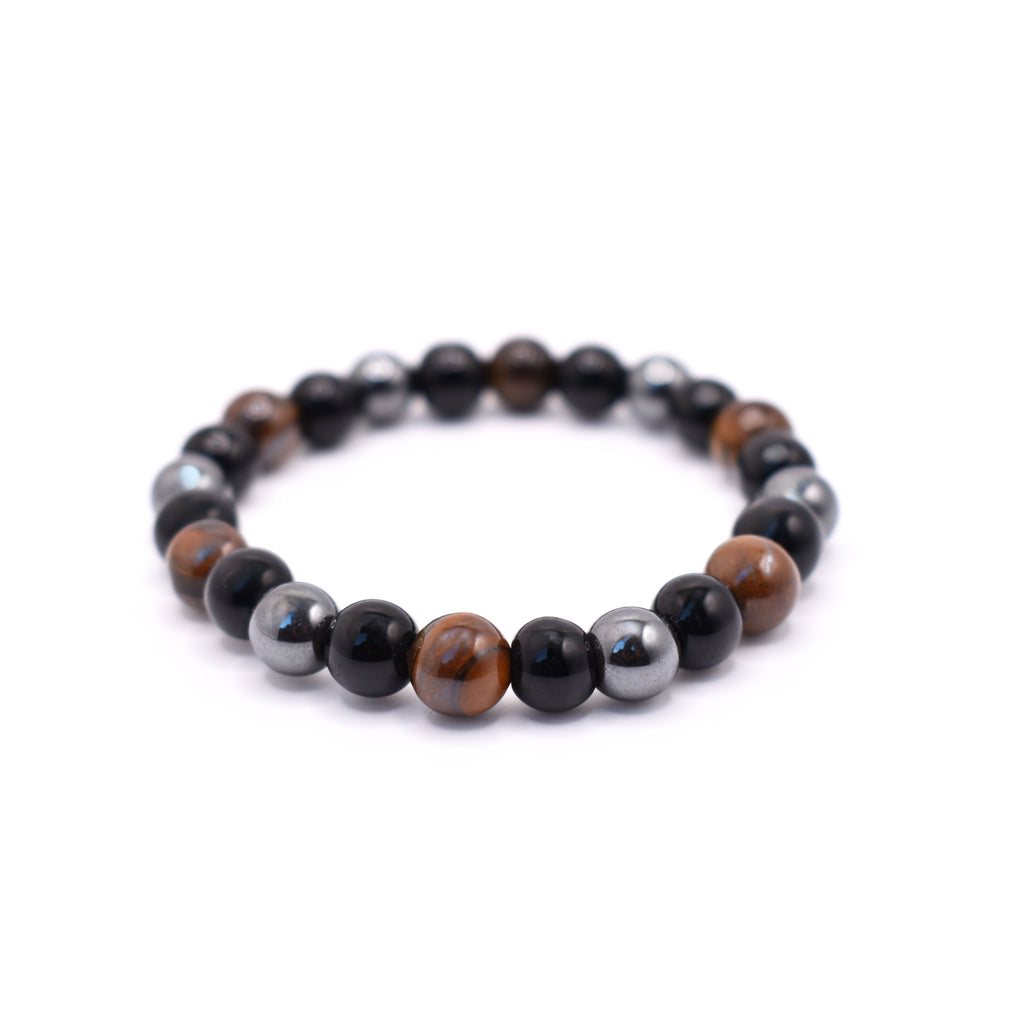 The Core Bracelet (Tiger eye, Hematite and Black Tourmaline)