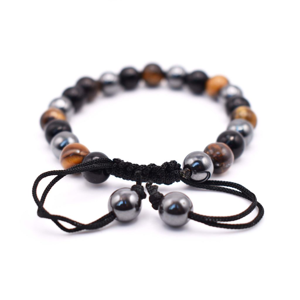 The Core Bracelet (Tiger eye, Hematite and Black Tourmaline)