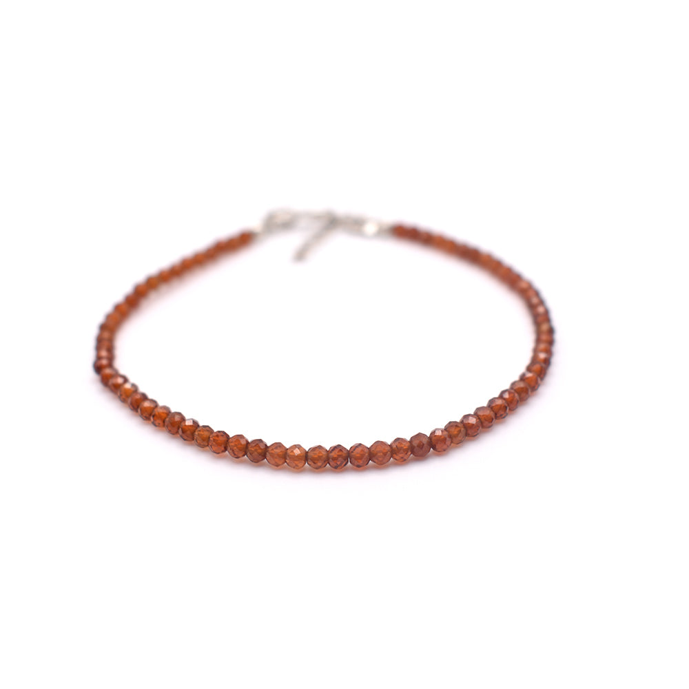 Hessonite Garnet Bracelet (Silver Hook)