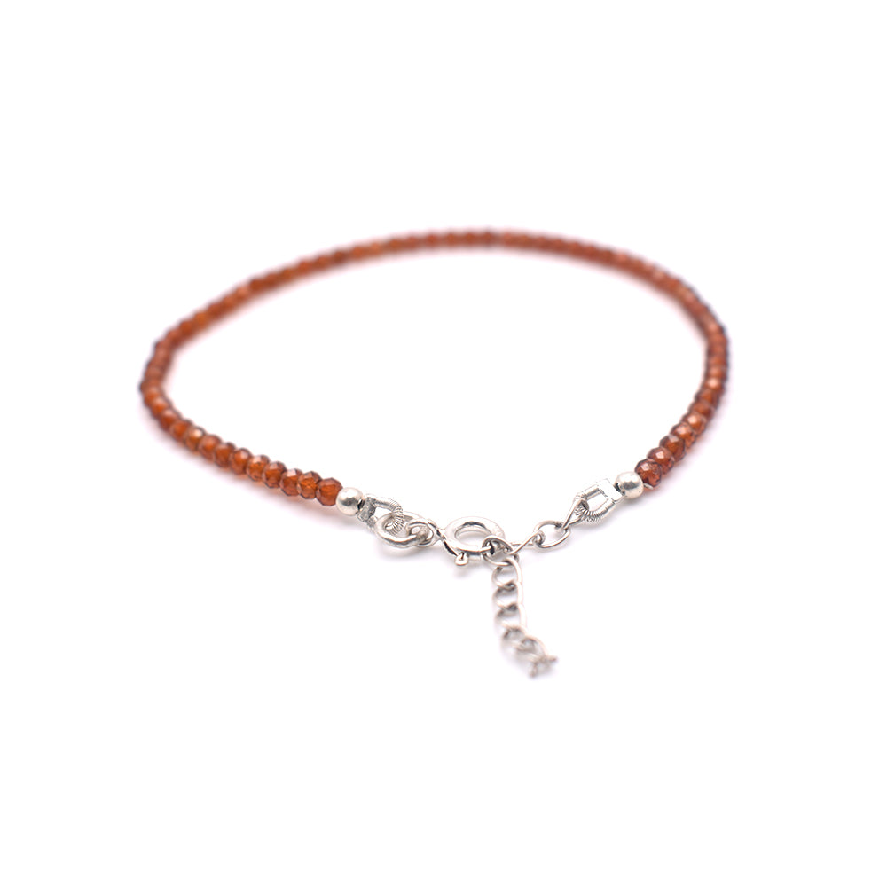 Hessonite Garnet Bracelet (Silver Hook)