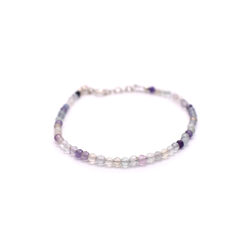 Multi Fluorite Bracelet (Silver Hook)