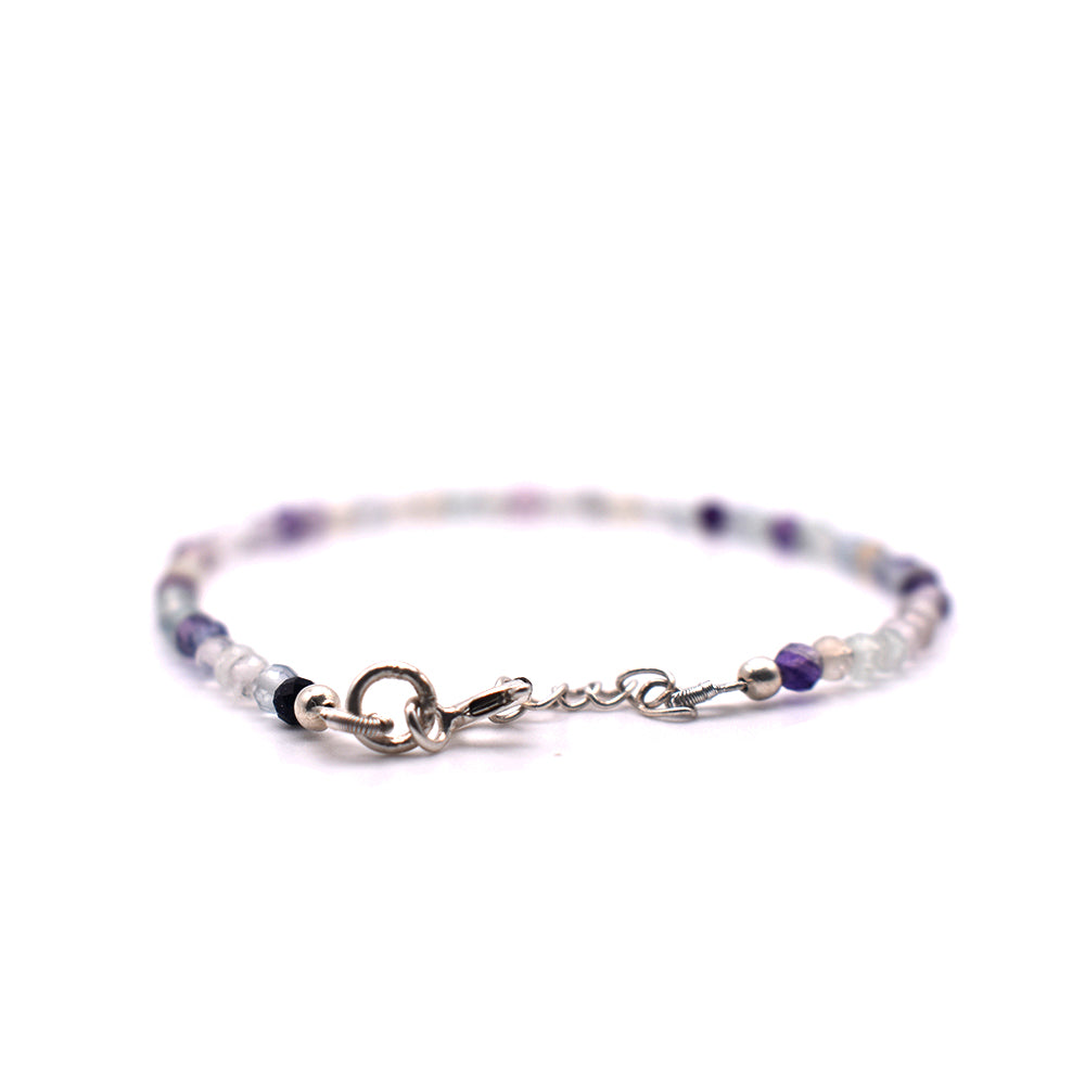 Multi Fluorite Bracelet (Silver Hook)