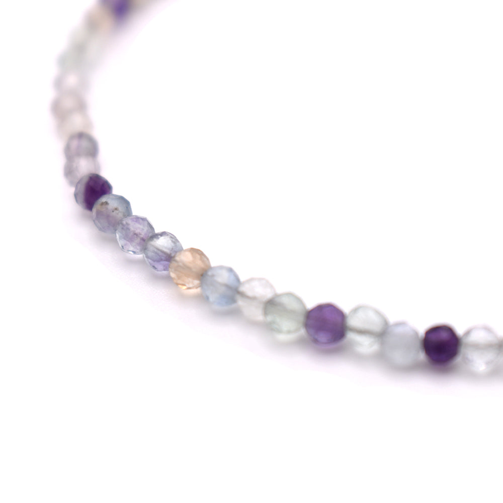 Multi Fluorite Bracelet (Silver Hook)