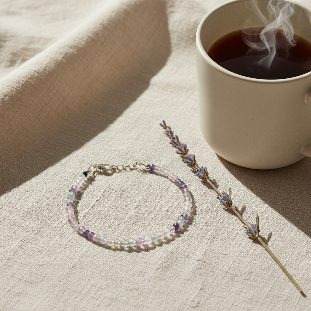 Multi Fluorite Bracelet (Silver Hook)