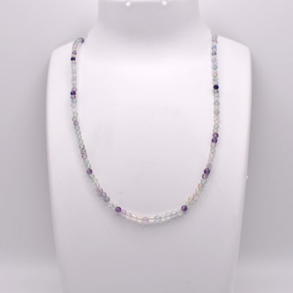 Multi Fluorite Necklace (Silver Hook)