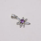 Amethsyt Flower Silver Pendant