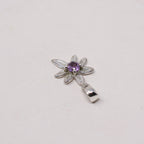Amethsyt Flower Silver Pendant