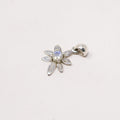 Rainbow Moonstone Flower Silver Pendant