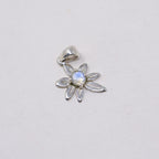 Rainbow Moonstone Flower Silver Pendant