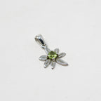 Peridot Flower Silver Pendant