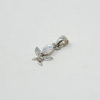 Rainbow Moonstone Butterfly Silver Pendant