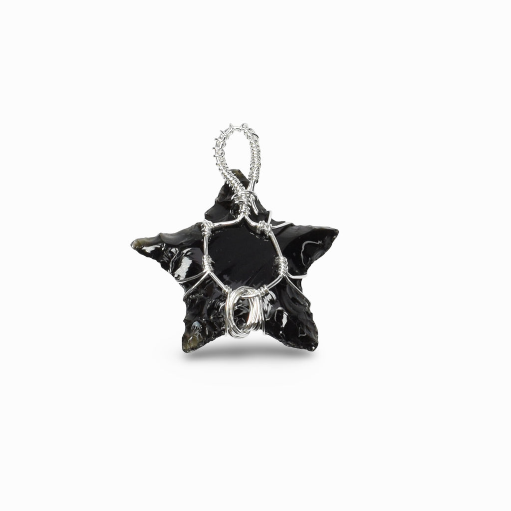 Black Obsidian Wire Wrapped Pendant