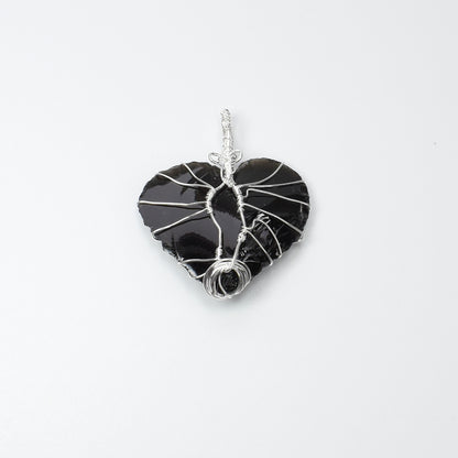 Black Obsidian Wire Wrapped Pendant
