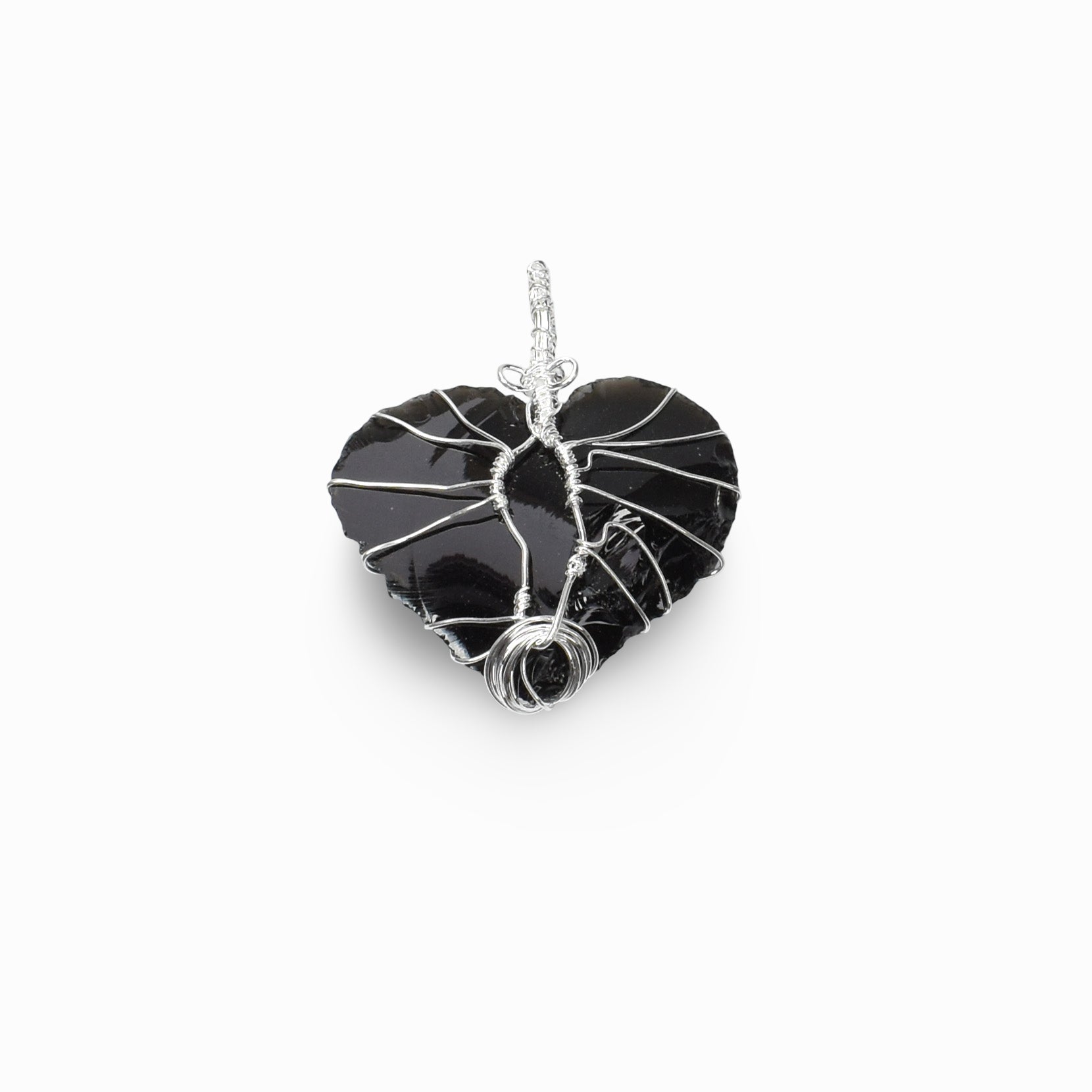 Black Obsidian Wire Wrapped Pendant