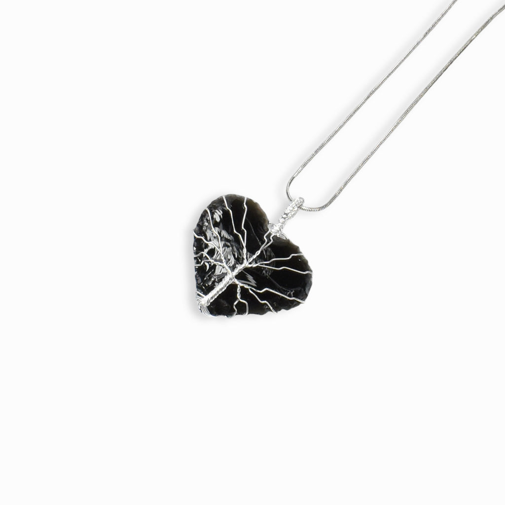 Black Obsidian Wire Wrapped Pendant